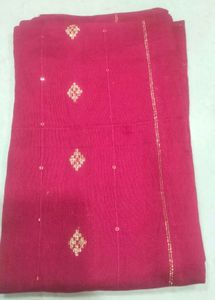 Safari pink Silk saree with blouse Piece