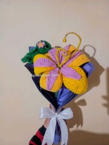 Crochet Tangled Flower Bouquet with Lights