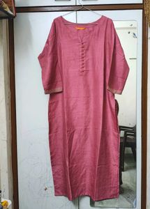 Dusty Rose Pink Indo Era Kurta Set With Dupatta