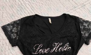 Y2k Love Holic Black Lace Top