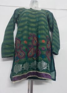 Green Embroidered Kurta