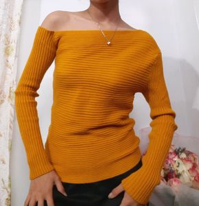 Fashionable Korean  Asymmetrical Off Shoulder