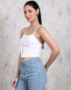 Shein Spaghetti Strap Ruched Bow Detail Ribbed