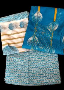 Blue Printed Kurta set material