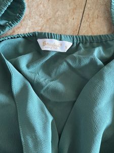 Sage Green Tie-Front Crop Top