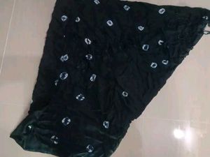 Bandhani Cotton Black Stole