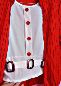 Open Shirt With White Inner Top