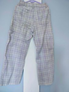Plaid Wide Leg Trousers( Just NeedTo Washed Iron)