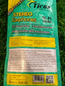 Ticon HX-180 Stereo Earphones