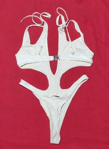Thierry Mugler Women&#39;s White Bodysuit-one-piece