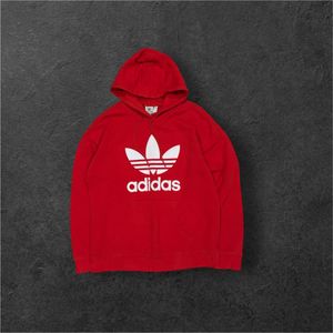 Red Adidas Trefoil Hoodie - Classic Comfort