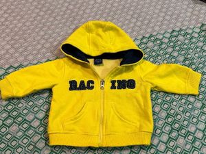 Kids Yellow Hooded Zipper Unisex (3-6 Months)