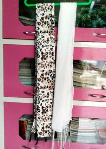 Scarves Set - Leopard & White