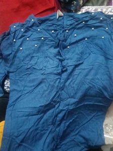 Blue Pearl Embellished Top