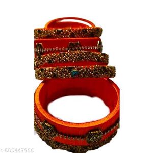 Orange Bangles - Set of 4