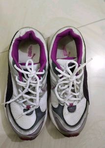 Puma White & Purple Sneakers