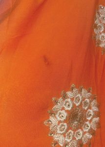 Orange Embroidered Kurta