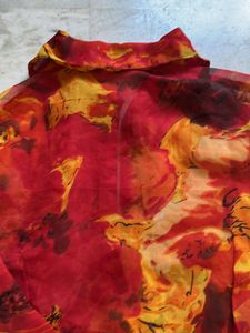 Girl’s Vibrant  Red Stylish Chiffon Top