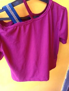 Magenta Asymmetrical Top