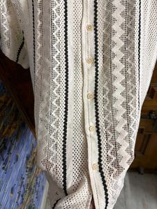 ETA WESTSIDE OFF WHITE CROCHET RELAXED FIT SHIRT