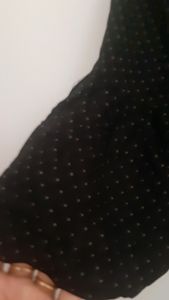 H&amp;M black polka dots long dress