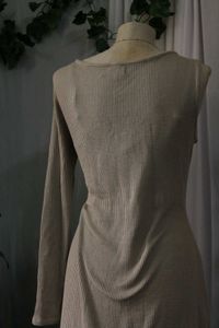 Ribbed Knit Maxi Dress with Bow Detail