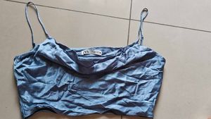 ZARA New Satin Crop Top