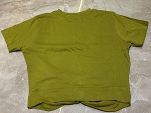 Lime Green zudio twist crop top