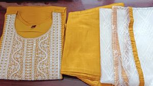 Completely New Mustard Yellow Kurti Pant Set