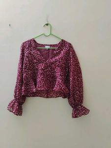 Maroon Crop Top For Sale