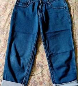 Blue Capri Jeans For Women