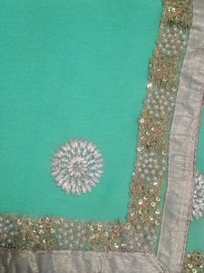 Green Embellished Saree