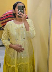 Yellow Embroidered Gown