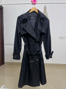 Dark BLUE Double breasted Trench Coat