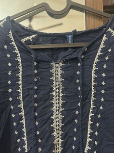 Embroidered Blue Top