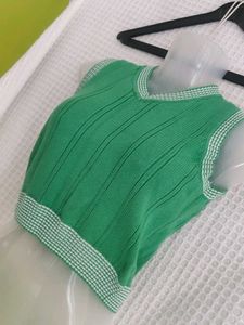 Green Knit Sleeveless Top