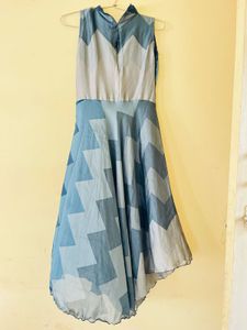 Blue Chevron Maxi Dress