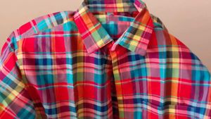 Colorful Plaid Button-Down Shirt