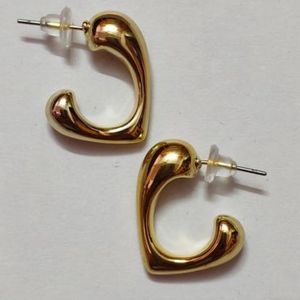 Gold Heart Hoop Earrings