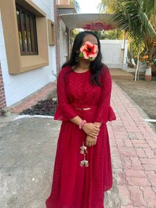 Elegant Red Ethnic Gown