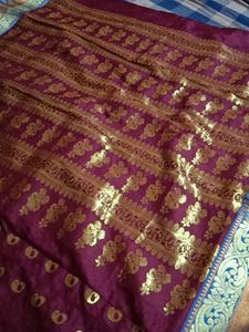 Maroon and Gold Saree Available For Swap