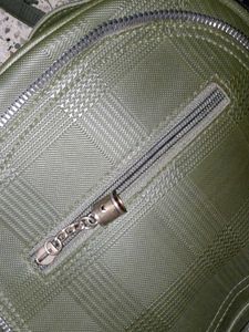 Vintage Olive Green and red crossbody bag