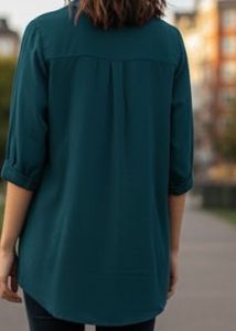 Teal Button-Down Top