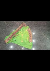 Eligent Green Saree With Peacock Pattern