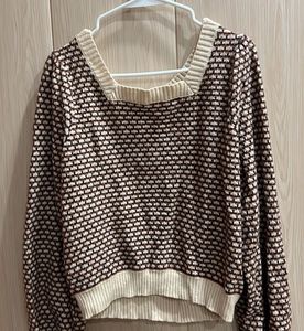 Korean Patterned Knit Top