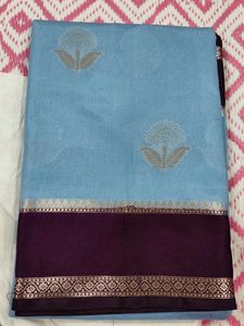 GERMAN BLUE AND PURPLE SAREE