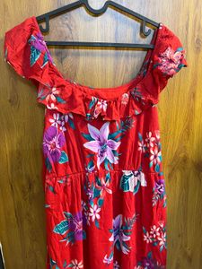 Floral Red Dress