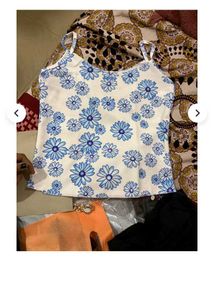 Stylish Blue Floral Tank Top