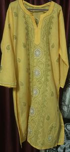 chikankari cotton kurti