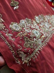 brown 🤎 zardozi saree